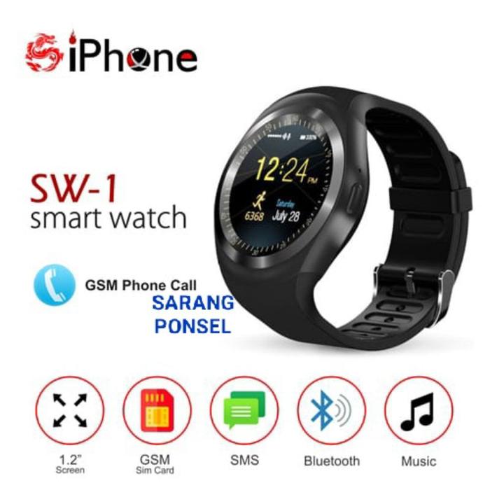 SMARTWATCH SW1 JAM TANGAN DIGITAL BISA TELP SMS MUSIK