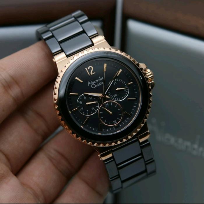 ALEXANDRE CHRISTIE AC 2337 ROSEGOLD BLACK AC2337 WANITA ORIGINAL