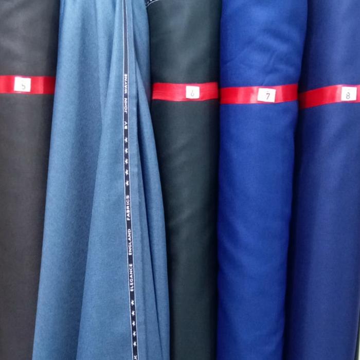 JOHN WAYNE Bahan Kain Biru Abu Coklat | Bahan Jas Celana | Semi Wool