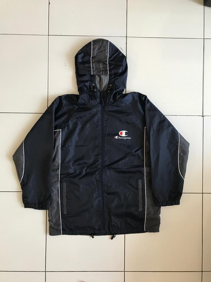 Champion Small Logo Puffer Jaket Windbreaker Second Thrift Size XL