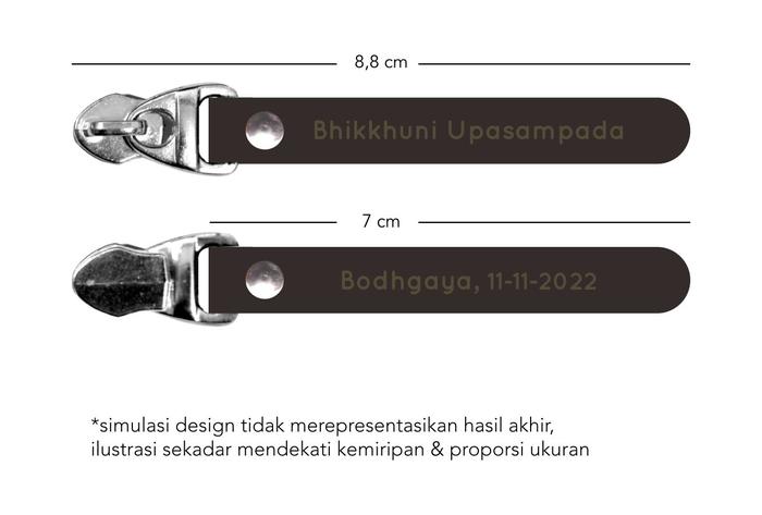 Zipper Puller/Gantungan Resleting Kulit Sapi Pull Up - size 7cm