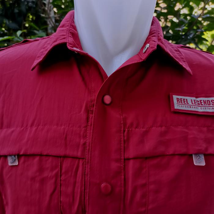 REEL LEGENDS, UPF Fishing Shirt Mens Short Sleeve.
