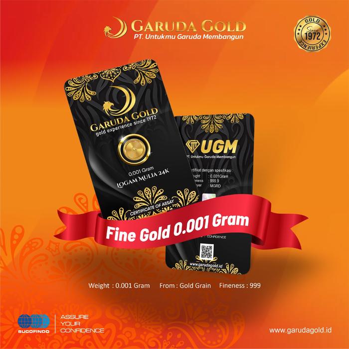 logam mulia mini gold 0.001gr Emas 24 karat asli original garuda gold