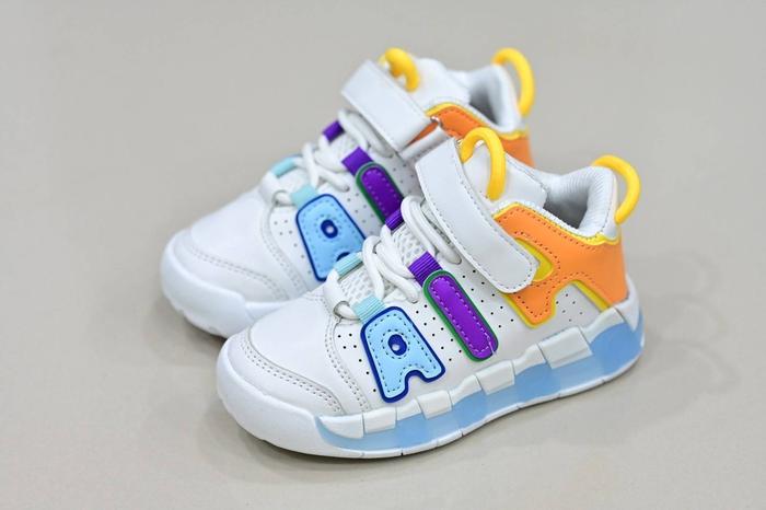 Sepatu Anak Nike Air Jordan Uptempo 21-30 Perfect Quality - White Blue