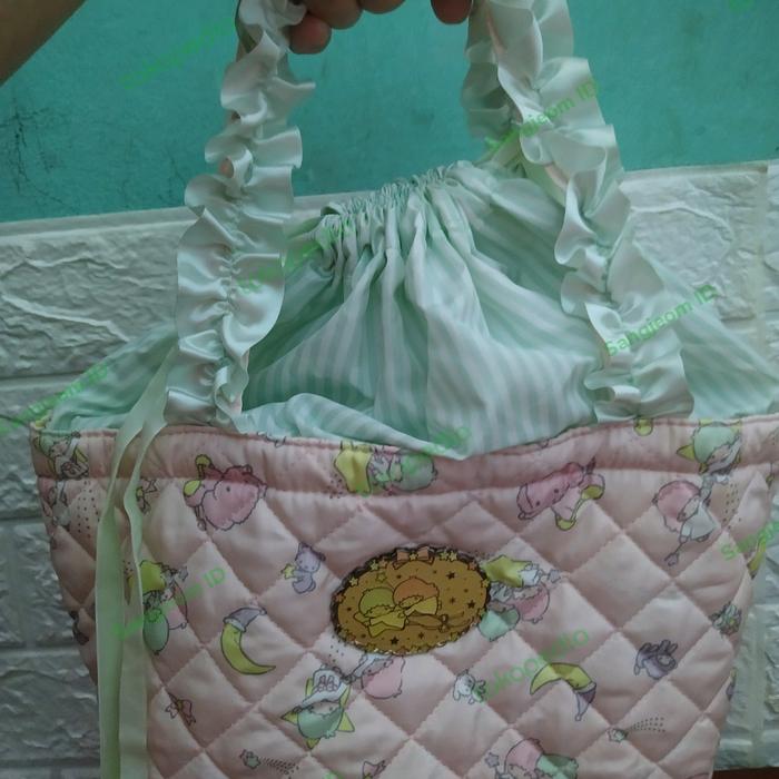 tas tote anak cewek model serut brand sanrio preloved like new