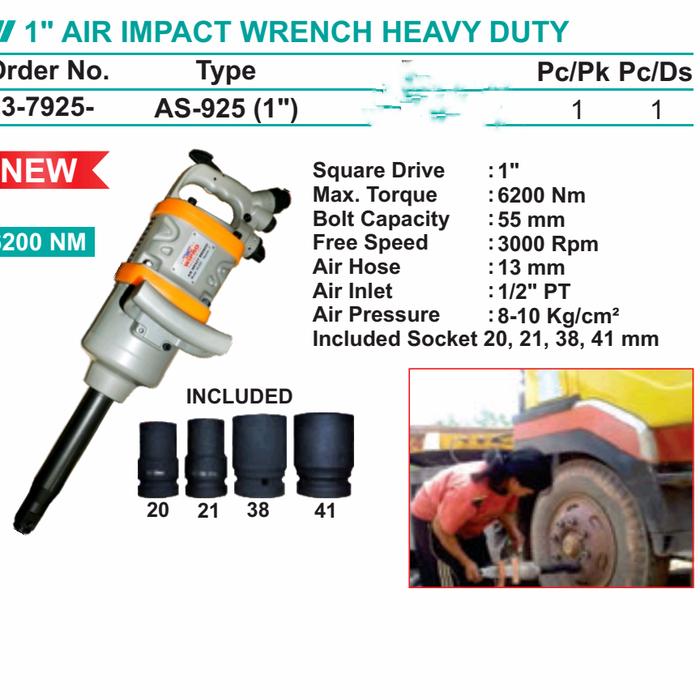 Air impact wrench Heavy duty wipro 1 inch AS 925