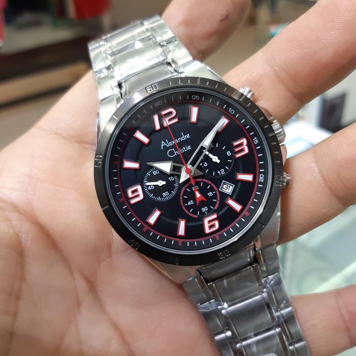 jam tangan pria sport ALEXANDRE CHRISTIE 6345 MC SILVER