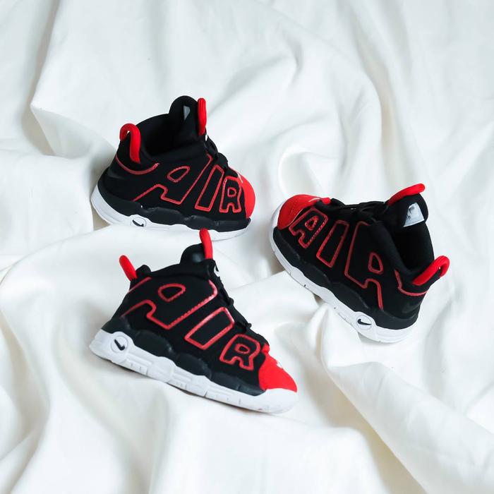 SEPATU ANAK / SNEAKERS NIKE AIR MORE UPTEMPO RED TOE KIDS