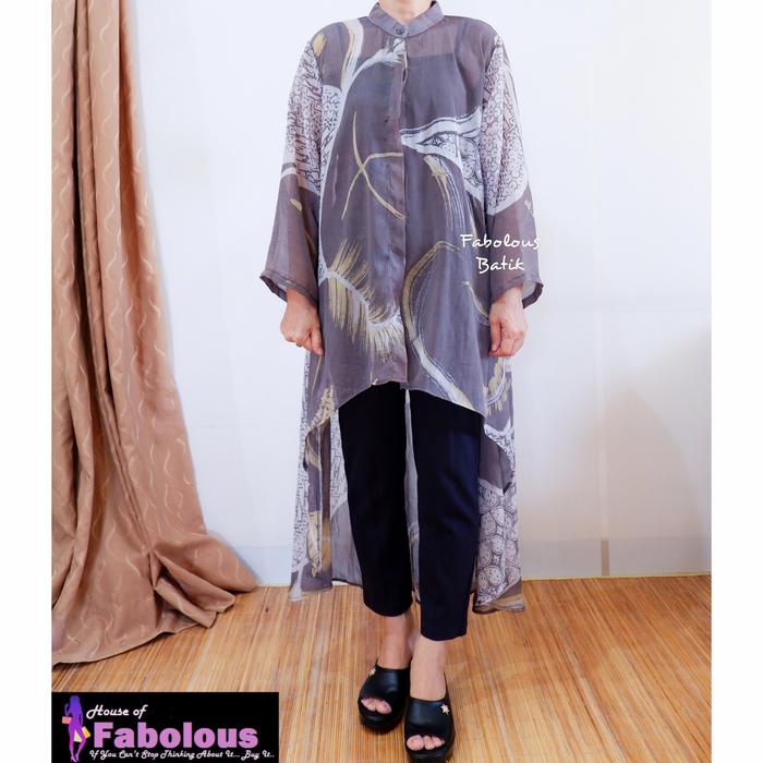 Long cardigan Batik Modern Premium Sutra Crepe