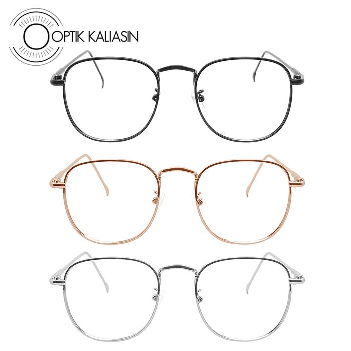 Frame Kacamata pria wanita kotak besi full frame metal unisex 8260