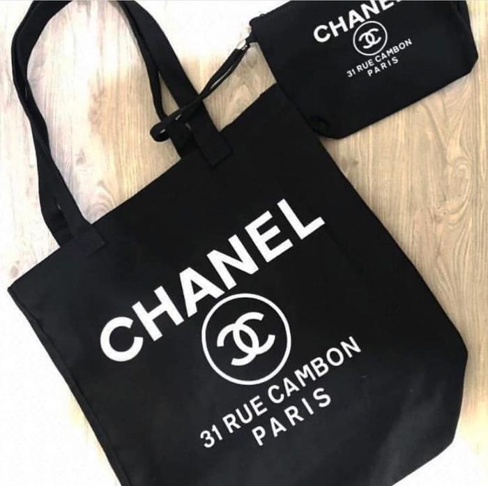 Vip gift tote bag canvas black