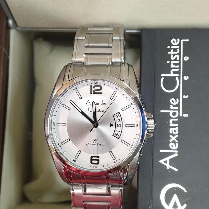 Jam Pria Original Alexandre Christie AC 8289 MD Solid Stainless