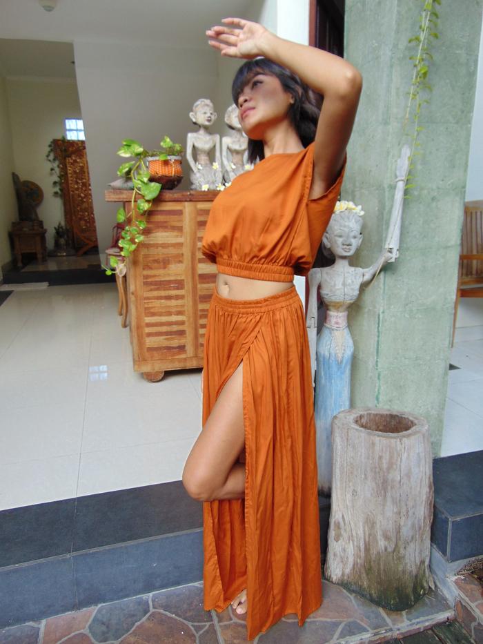 Uluwatu Set/top & skirt/beachwear/Slit dress/Summer dress