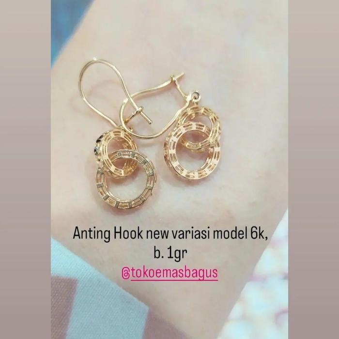 Anting emas asli / anting emas pendek terbaru