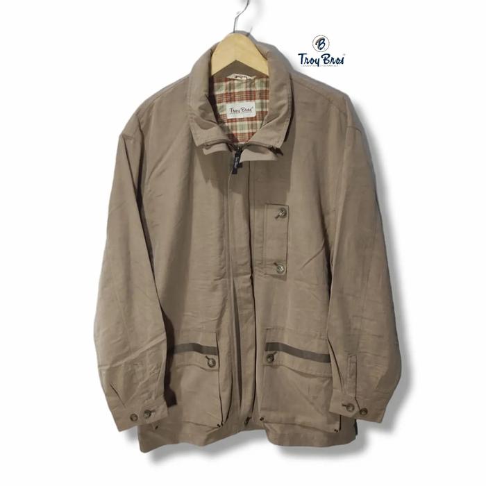 TROY BROS Parka Jacket Size tag L fit XL (P81xL63) Hidden Hoodie
