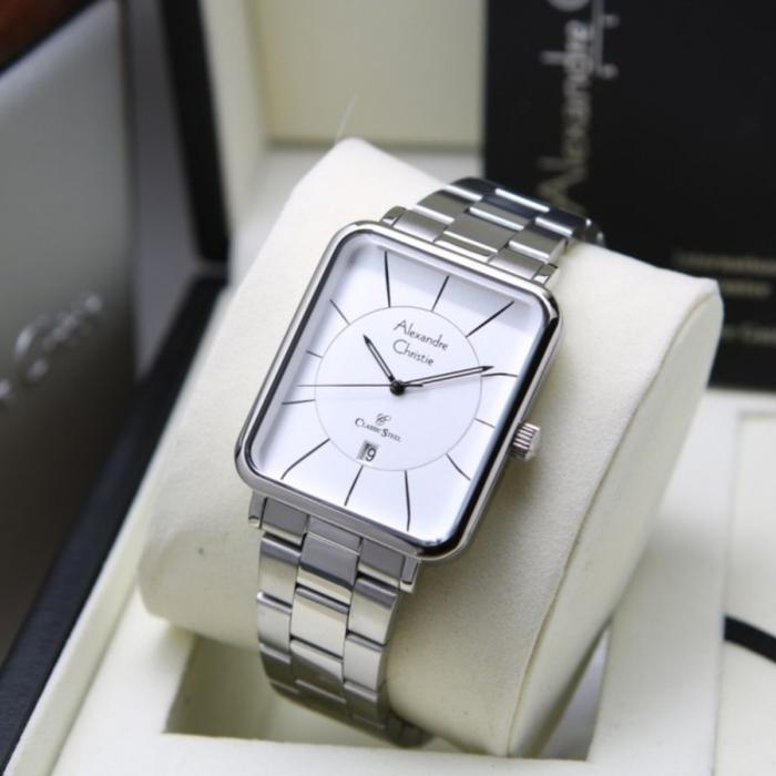 jam tangan pria original ALEXANDRE CHRISTIE AC8662MD BLACK METAL