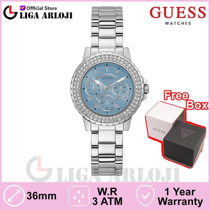 GUESS GW0410L1 Original CROWN JEWEL Jam Tangan Wanita Analog Biru