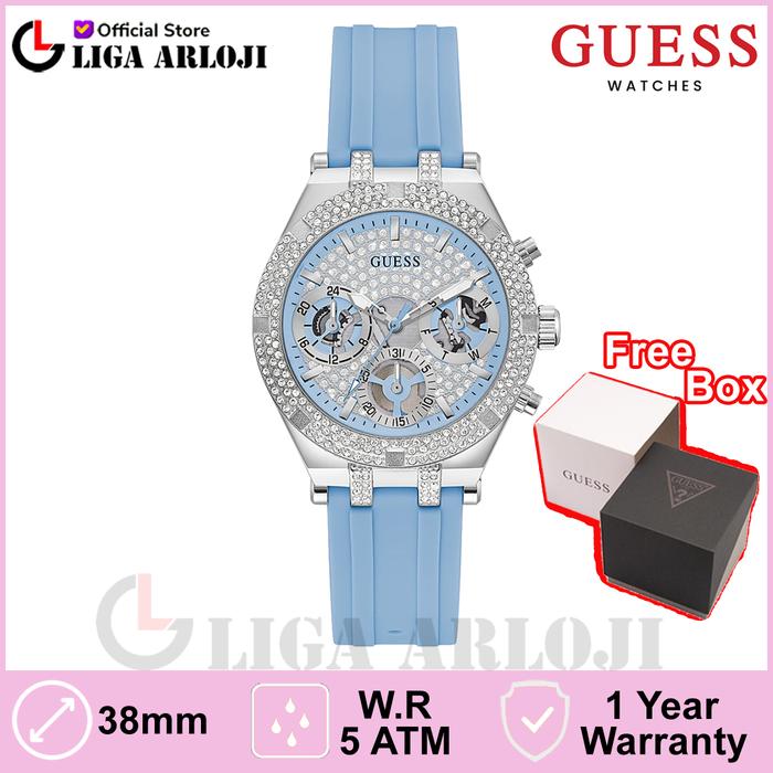 GUESS GW0407L1 Original HEIRESS Jam Tangan Wanita Analog Rubber Biru