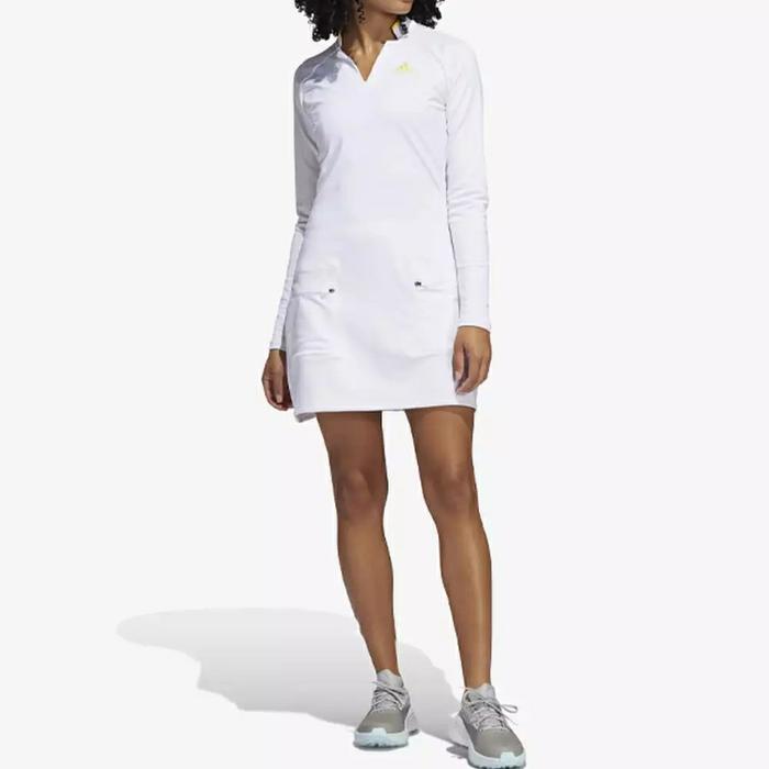 DRESS/ROK GOLF WANITA ADIDAS Statement Wrap Knit Dress - White ORI