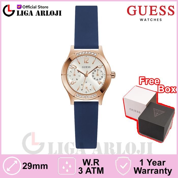 GUESS GW0451L2 Original PIPER Jam Tangan Wanita Analog Blue Rose Gold