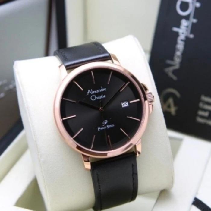 JAM TANGAN PRIA ORIGINAL ALEXANDRE AC1032MD ROSEGOLD BLACK