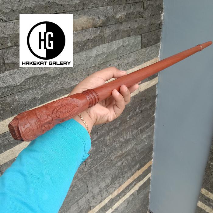 Tongkat komando kayu nogosari/nagasari motif raja N03