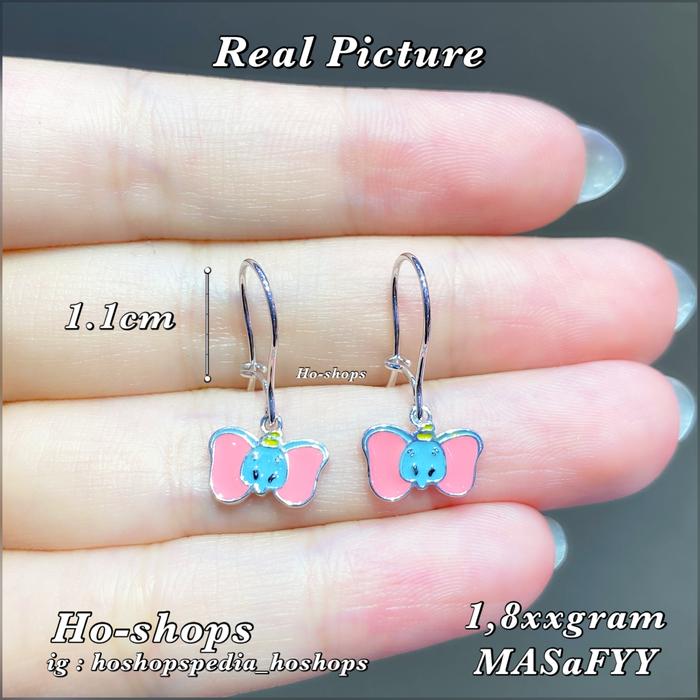 Anting Anak Dumbo Elephants Gajah Mas Putih 750 Asli Emas
