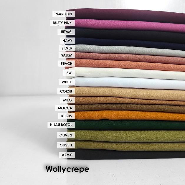 Kain Wollycrepe - Per Yards - Grosir (Minimal 1 Roll)