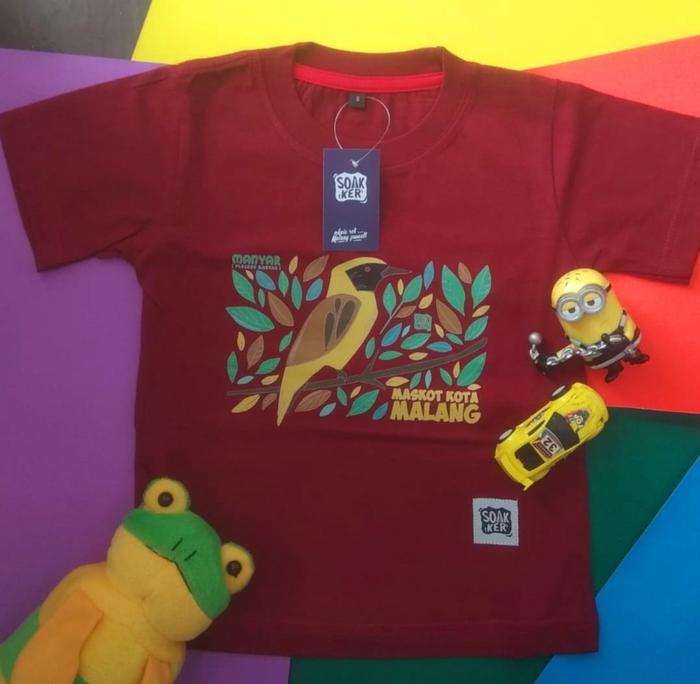 Kaos Anak Oblong Maskot Malang Burung Manyar Combed 30s By Soakker