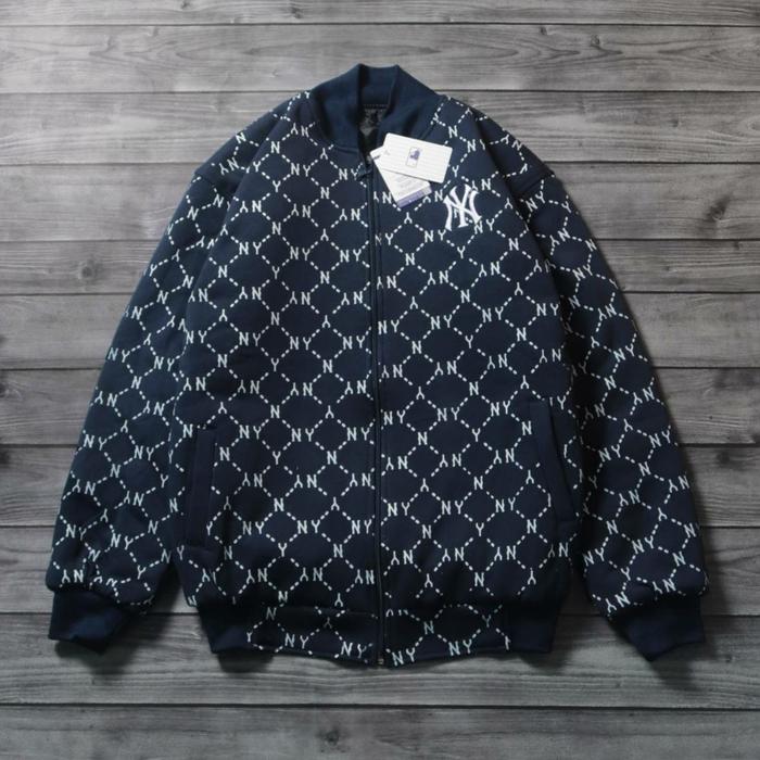 JAKET VARSITY MLB NEW YORK FULL PRINT LOGO NY BORDIR PREMIUM AUTHENTIC
