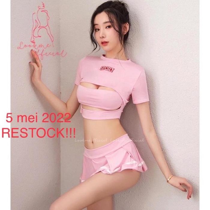 Set Susi setelan dua potong baju + rok mini sport wanita baju tidur