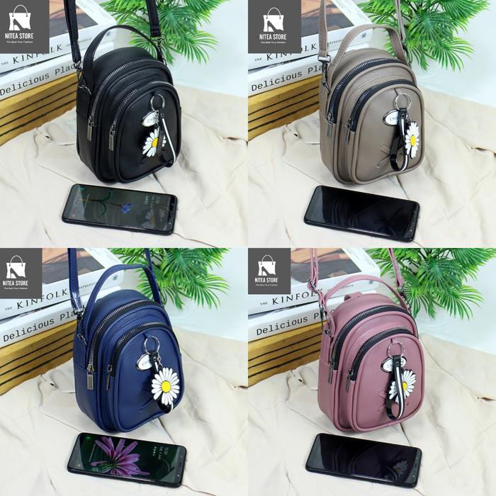 Tas Ransel Mini Cibao Wanita 3in1 Rajut Silang Tas Selempang Wanita
