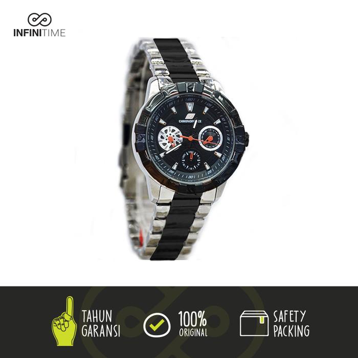 Chronoforce 5266 CF 5266 Silver Black Wanita ORIGINAL. GARANSI RESMI