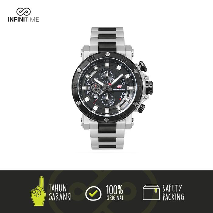 Chronoforce 5321 CF 5321 Silver Black Pria ORIGINAL. GARANSI RESMI