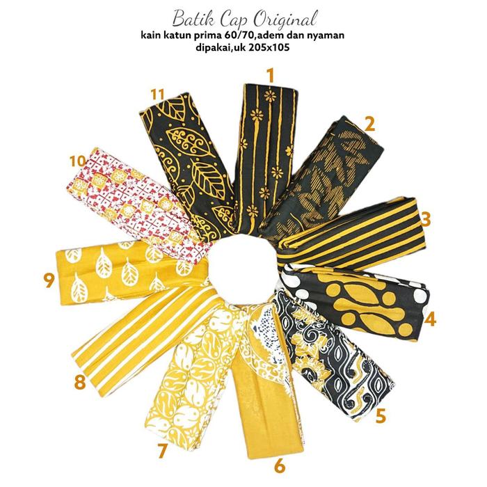 KAIN BATIK METERAN WARNA KUNING .KAIN BATIK