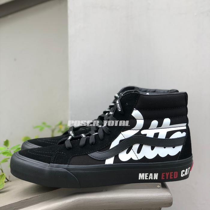 Vans Sk8 High Vault OG x Patta Black Black White Original Vans Store
