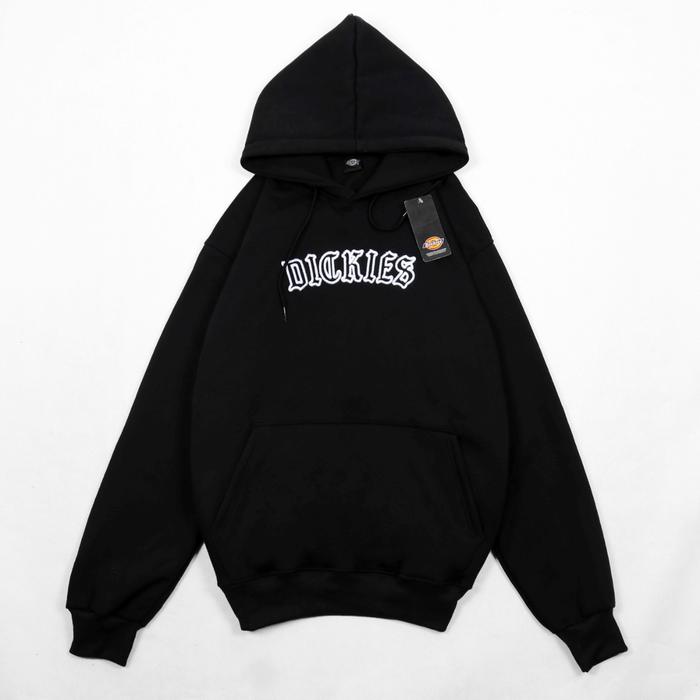 SWEATER HOODIE DICKIES BORDIR AUTHENTIC PREMIUM FULL TAG & LABEL HITAM