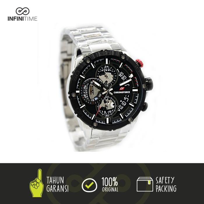 Chronoforce 5290 CF 5290 Silver Black Pria ORIGINAL. GARANSI RESMI