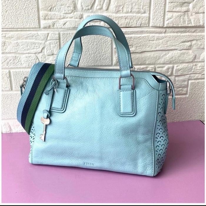 tas wanitaFOSSIL jacqueline satchel turqoise blue