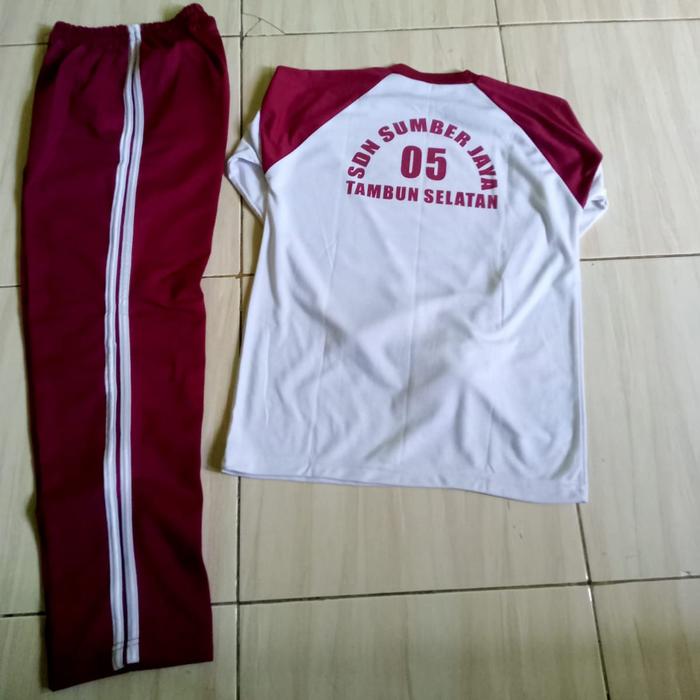 Olahraga seragam SDN 05 Sumber Jaya setelan ready stock baju SD
