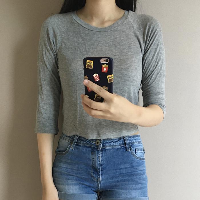 Preloved Thrift Baju FOREVER 21 Atasan Crop Top T Shirt Kaos Wanita