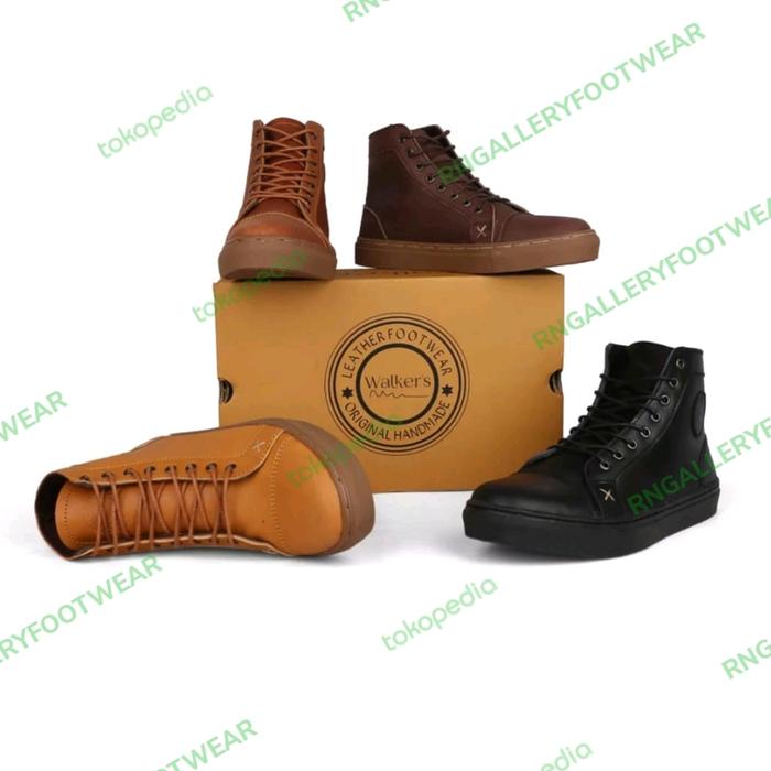 SEPATU BOOTS PRIA SNIKERS ASLI KULIT