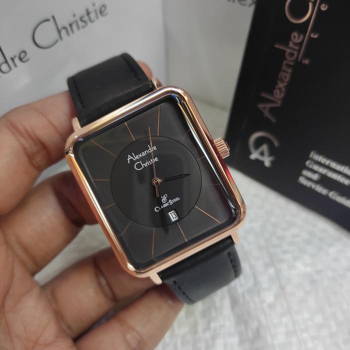 Jam Tangan PRIA ORIGINAL Alexandre Christie Ac 8662 MD Leather Solid