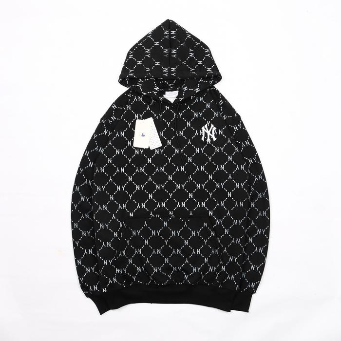 SWEATER HOODIE MLB NEW YORK YANKEES FULL PRINT FULL TAG & LABEL HITAM