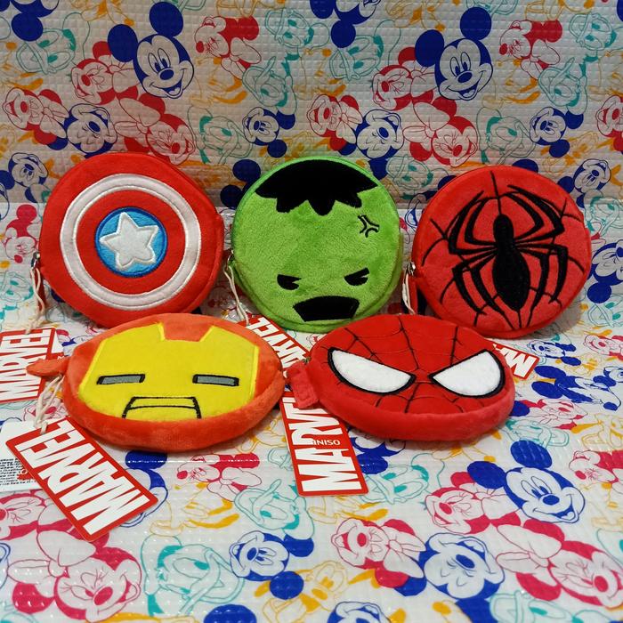 ORI Marvel x Miniso Pouch Dompet - Spiderman Hulk Ironman Captain tag