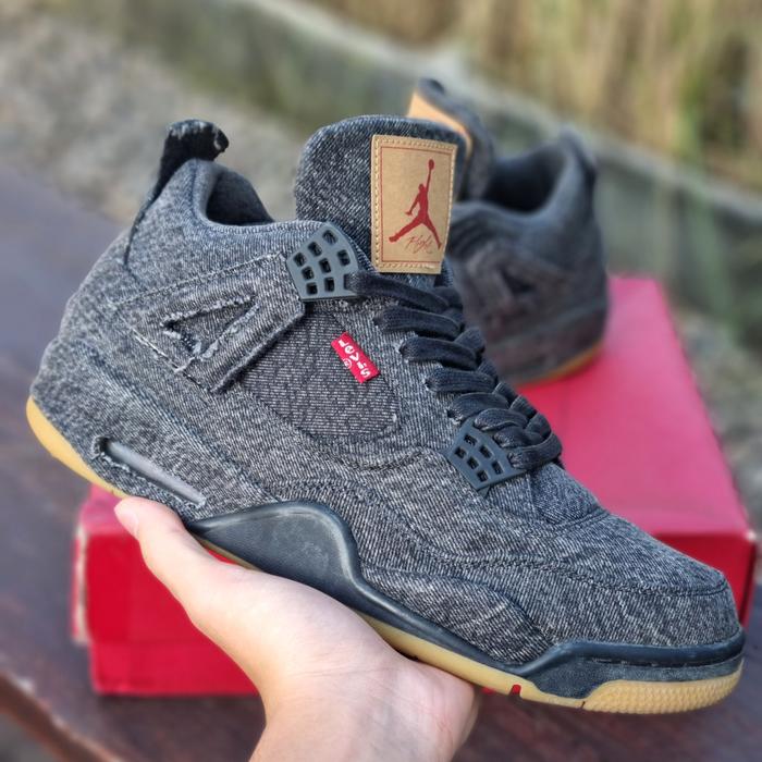 air jordan 4 aj4 levis black denim blue not kaws offwhite 10 vnds