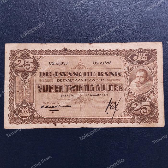 Uang Kertas Belanda 25 Gulden JP Coen ttd Michelsen(Jarang) Tahun 1929