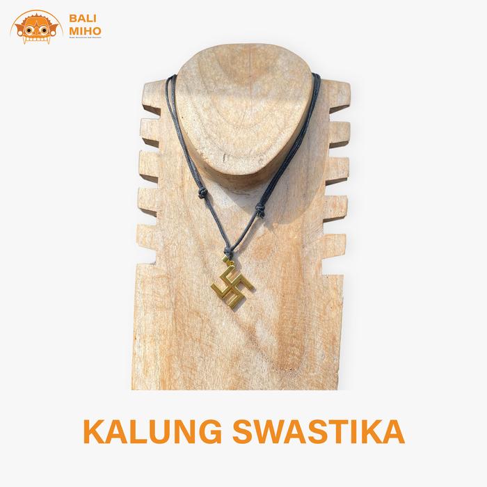 Kalung Tali Hitam Swastika - Kalung Swastika - Swastika - Kalung Bali