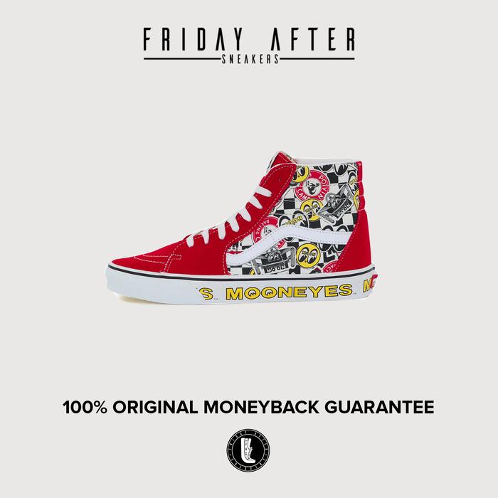 Sepatu Sneakers Vans SK8 HI x Mooneyes Formula One Multi Red Original