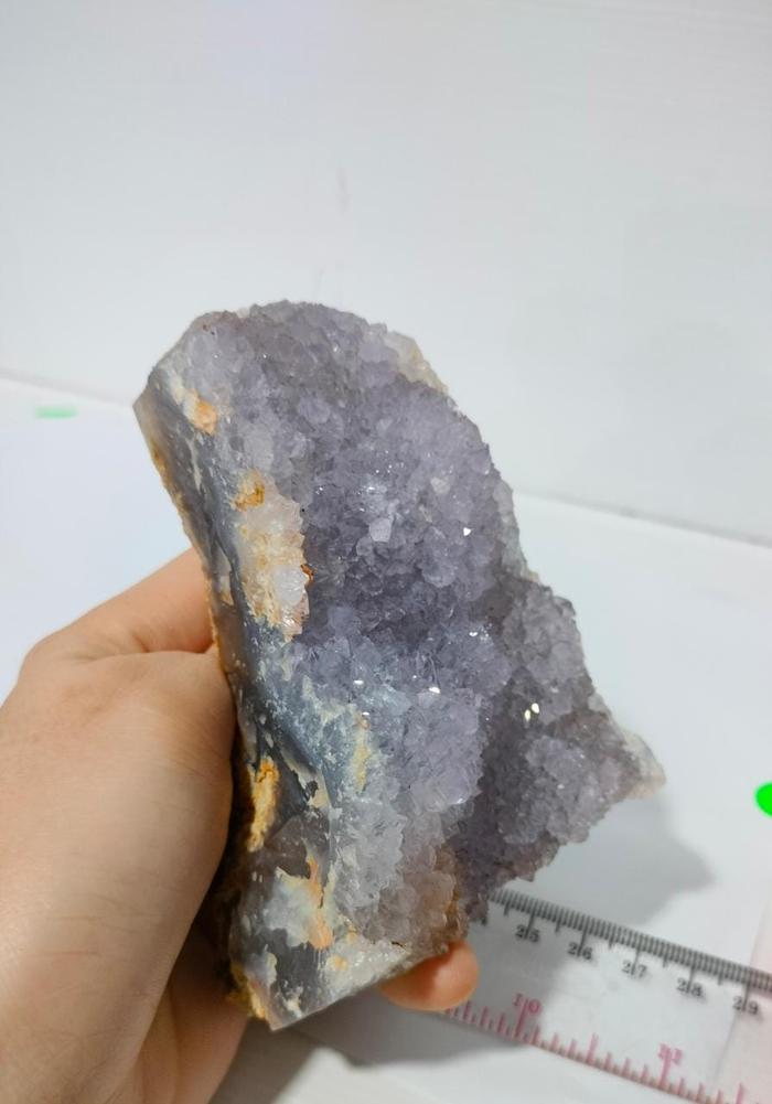 Natural Light Purple Chalcedony Druzy Quartz Geode 425 grams RARE (2)